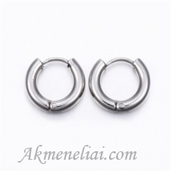 Nerūdijančio plieno dengti platina auskarų ruošiniai, 13x14x3mm