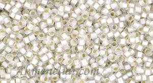 Toho biseris TR-15-PF21F PermaFinish - Silver-Lined Frosted Crystal