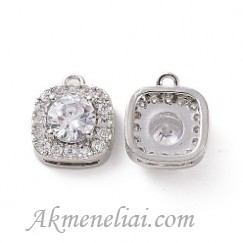 Pakabukas dengta platina, 12x9.5x6mm, pakuotė 2vnt.