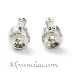 Spaustukai, One touch crimp, dengta platina, 4.5x3.5x3mm, pakuotė 10vnt.
