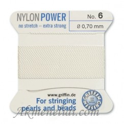 Griffin NylonPower, balti, Dydis nr.6 (0,70mm), su 1 adata, 2 metrai