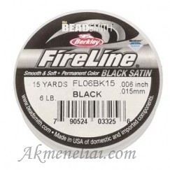 FireLine pintas valas, juodas, storis 0.038mm, ritė 13.71m.
