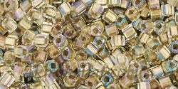 Toho biseris CUBE TC-01-262 1.5mm Inside-Color Crystal/Gold-Lined