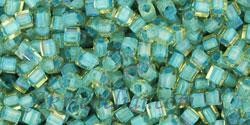 Toho biseris CUBE TC-01-952 1.5mm Inside-Color Rainbow Lt Topaz/Sea Foam-Lined
