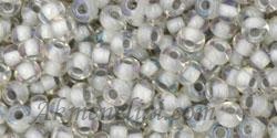 Toho biseris TR-08-261 8/0  Inside-Color Rainbow Crystal/Gray-Lined