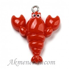 Lobsteris, vėžys, su kilpele, 29x24x8mm