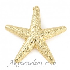 Pakabukas Jūros žvaigždė, Starfish, paauksuotas 18K, 29x30.5x4.5mm