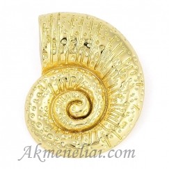 Pakabukas Kriauklė, paauksuotas 18K auksu, 26x21x3mm 