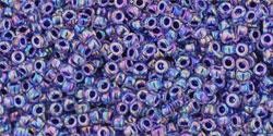 Toho biseris TR-15-181 15/0 Inside-Color Rainbow Crystal/Tanzanite-Lined