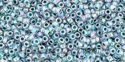 Toho biseris TR-15-773 15/0  Inside-Color Rainbow Crystal/Montana Blue-Lined