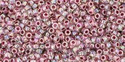 Toho biseris TR-15-771 15/0 Inside-Color Rainbow Crystal/Strawberry-Lined
