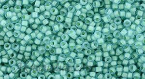 Toho biseris TR-15-954F 15/0 Inside-Color Frosted Aqua/Lt Jonquil-Lined