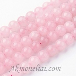 Rožinis kvarcas, apvalūs šmm, juosta ~60vnt.