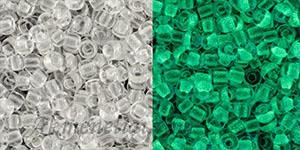 Toho biseris TR-11-2710 11/0 Glow In The Dark - Crystal/Bright Green