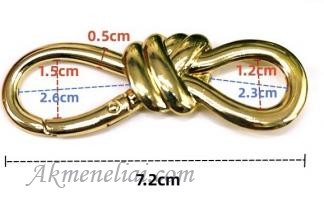 Karabinas aukso spalvos, 72x24mm