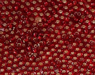 Čekiškas PRECIOSA biseris. Originali 50g pakuotė. 10/0 dydis, tamsiai raudonas su folija 97090