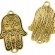 Pakabukas Hamsa ranka aukso spalvos 37x23mm