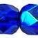 Briaunuoti karoliukai - Firepolished, Cobalt AB, 6mm