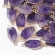 Agato drūzos imitacija, violetinė, su 2 kilpom, ~29x13x7mm