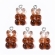 Pakabukas Meškiukas guminukas baltas-rudas, 20x11mm