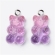 Pakabukas Meškiukas guminukas rožinis-violetinis, 20x11mm