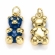 Pakabukas Meškiukas, metalinis paauksuotas 18K auksu, padengtas emale, Mėlynas, 17,5x9mm