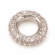 Karoliukas pandorra style, platinuotas su cirkoniais, 12x3mm, skylutė 3mm