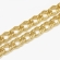 Grandinėlė stambi, aukso spalvos aliuminis, žiedeliai- 22x15x2.2mm, metras