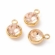 Nerūdijančio plieno 18K paauksuotas pakabukas, su kristalu Peach, 10mm, pakuotė 2vnt.