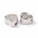 Karoliukas, dengtas platina, su cirkoniais, 8.8x9.5x4.4mm
