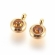 Pakabukas, nerūdijantis plienas, paauksuotas 18K auksu, topaz spalva,  9.3x6.5x4mm, pakuotė 2vnt.