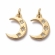 Pakabukas Mėnuliukas, paauksuota 18K, su cirkoniais, 13.5x9.5x1.5mm, pakuotė 2vn