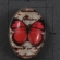 Kabašonas Drugelis rausvas grūdinto stiklo 18x13mm 