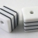 Karoliukas kubas balta-juoda dryžuotas 8x8mm