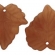 Lapelis akrilinis rudas matinis 24x22,5mm