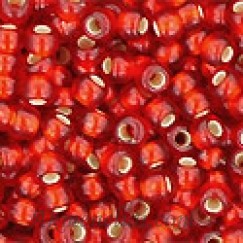 Toho biseris TR-11-25CF 11/0 Silver-Lined Frosted Ruby