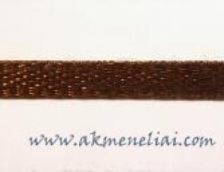 Atlasinė dvipusė juostelė ruda, 3mm pločio, 1metras