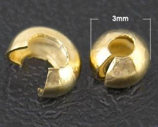 Spaustuku paslepejai aukso spalvos 5mm. Pakuotė 20vnt.