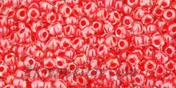 Toho biseris TR-11-341 11/0 Inside Crystal/Tomato Lined