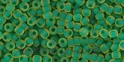 Toho biseris TR-11-242F 11/0 Inside Jonquil/Emerald Frosted