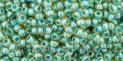 Toho biseris TR-11-953 11/0  Inside-Color Jonquil/Turquoise Lined