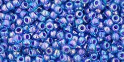 Toho biseris TR-11-1837 11/0 Inside-Color Rainbow Aqua/Opaque Purple Lined
