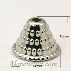 Kepurėlė sidabro spalvos 10x14mm