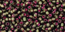 Toho biseris TR-11-2204 11/0 Silver-Lined Frosted Olivine- Pink Lined