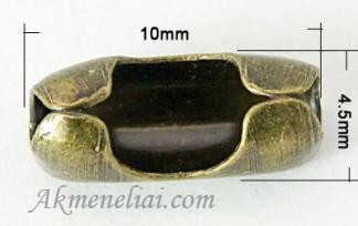 Burbuliuku grandinėlės sujungimas, žalvarinis, 10x4,5mm