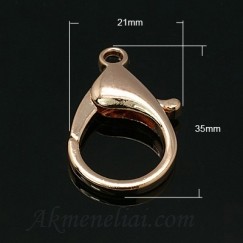 Užsegimas vėriniui Rose gold spalvos 35x21mm