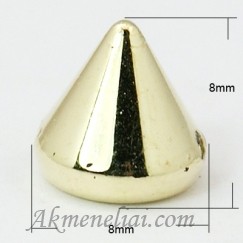 Kniedės prisiuvamos aukso spalvos 8x8mm