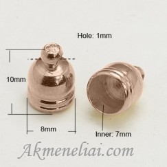 Antgalis odelei, kaspinui, raudonojo aukso spalvos 10x8mm