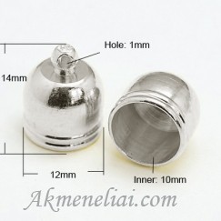 Antgalis odelei, kaspinui, sidabro spalvos 10mm, su kilpa 14mm
