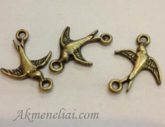 Pakabukas žalvarinis Kregždė 20x14mm